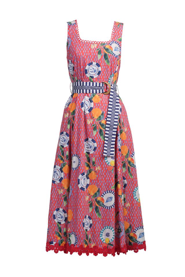 Emily Lovelock Emily Lovelock Aubrey Red Print Dress