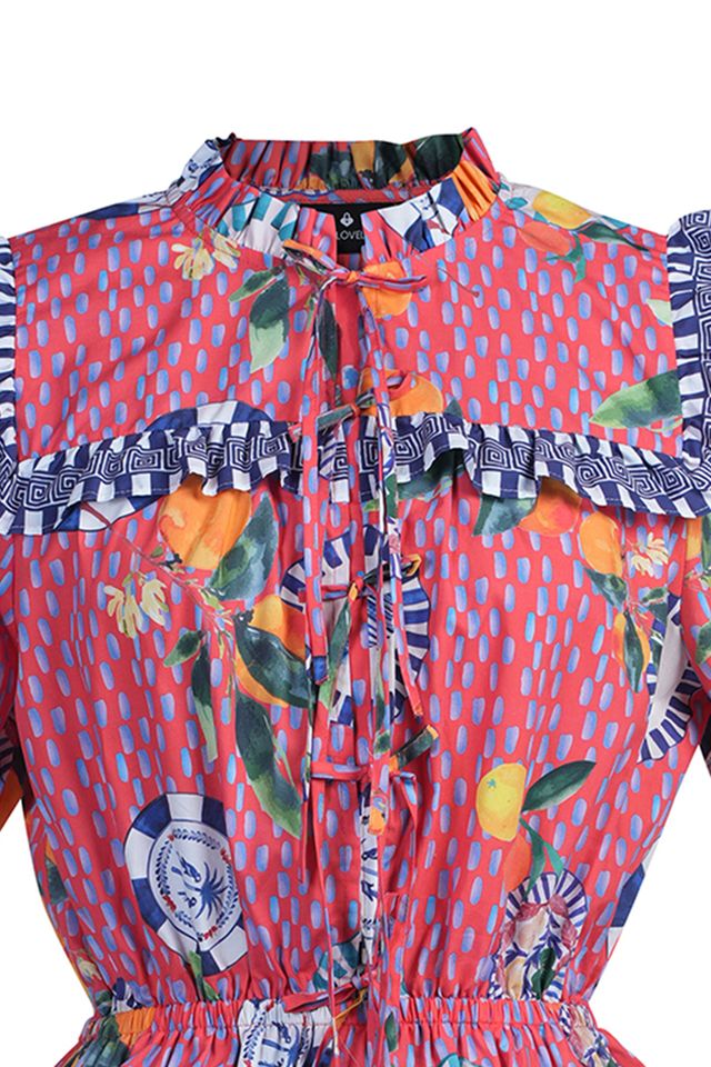 Emily Lovelock Freya Blouse – Red Print