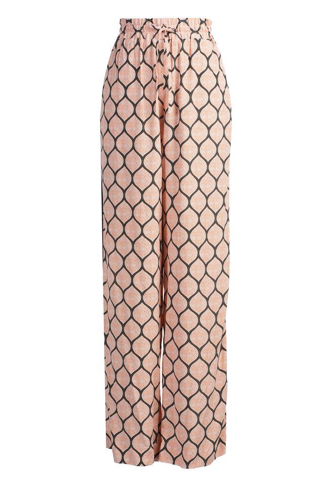 Emily Lovelock Denise Trousers – Orange & Black Print