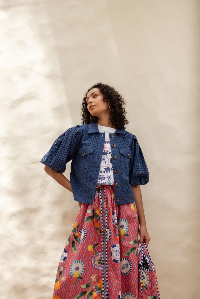 Emily Lovelock Judy Blue Short Sleeved Jacket