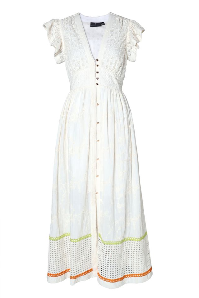 Emily Lovelock Madeline Cream OR Blue  Long Dress
