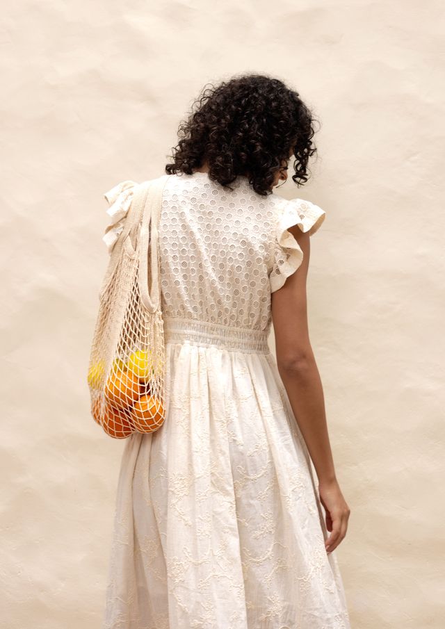 Emily Lovelock Madeline Cream OR Blue  Long Dress