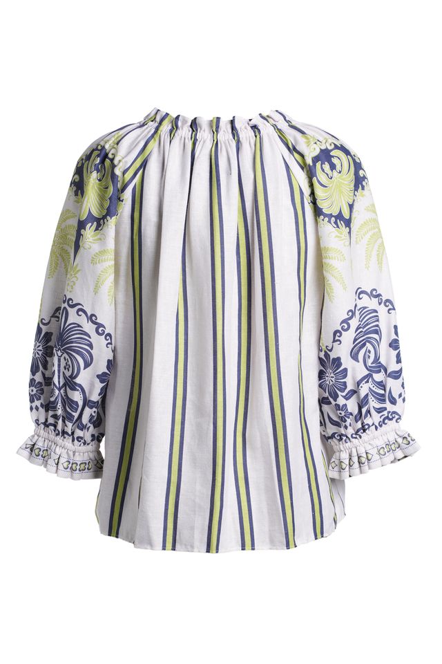 Emily Lovelock Rhea Blouse – Vibrant Printed Statement Top