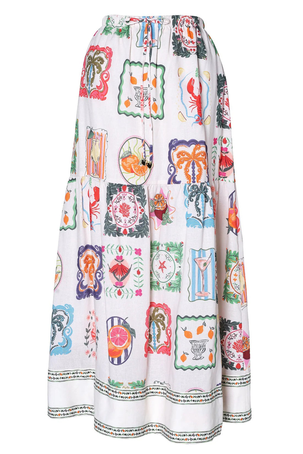 Emily Lovelock Greta Skirt – Multi Print Maxi Skirt