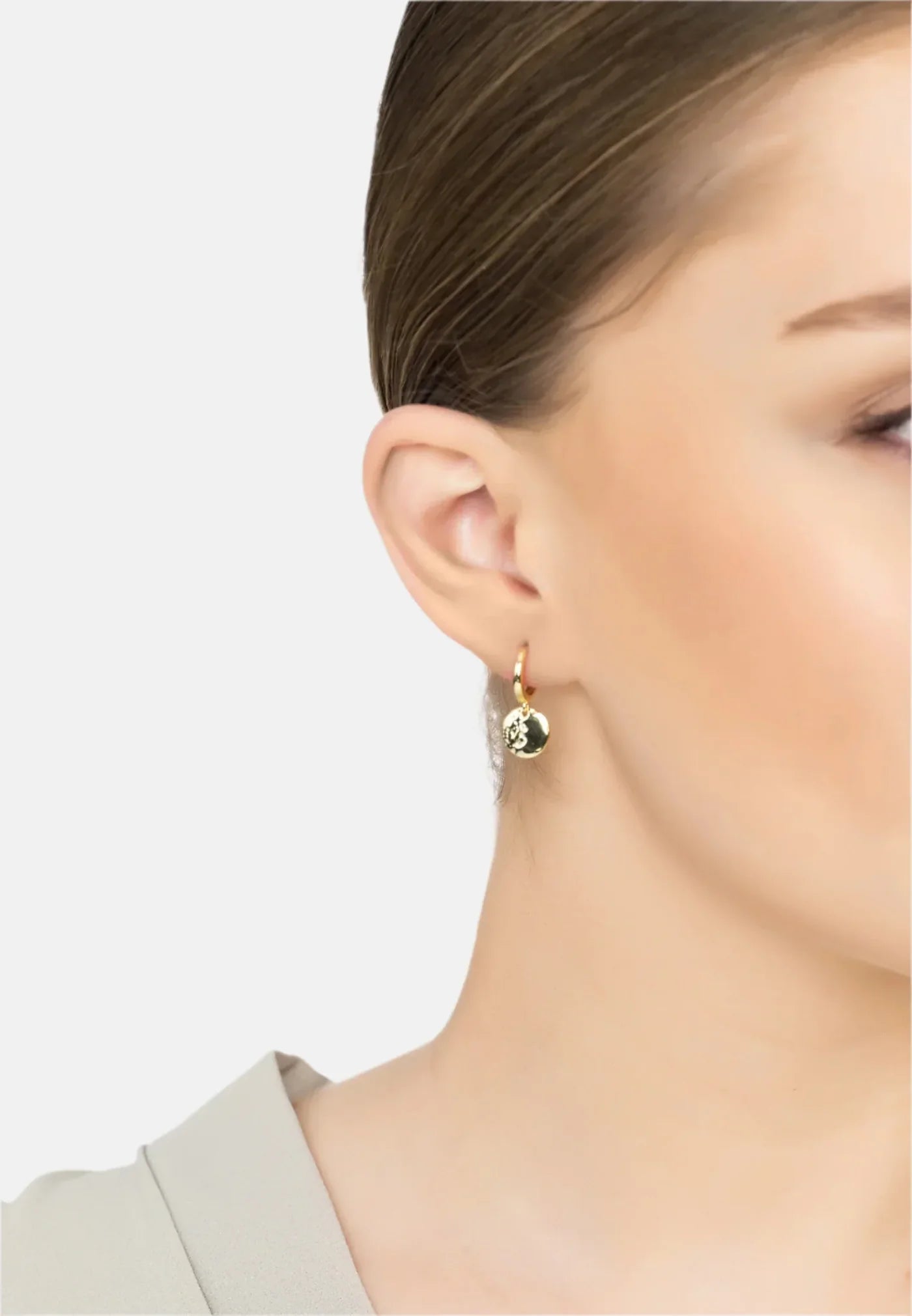 Latelita Lunar Moon Huggie Hoop Earrings Gold