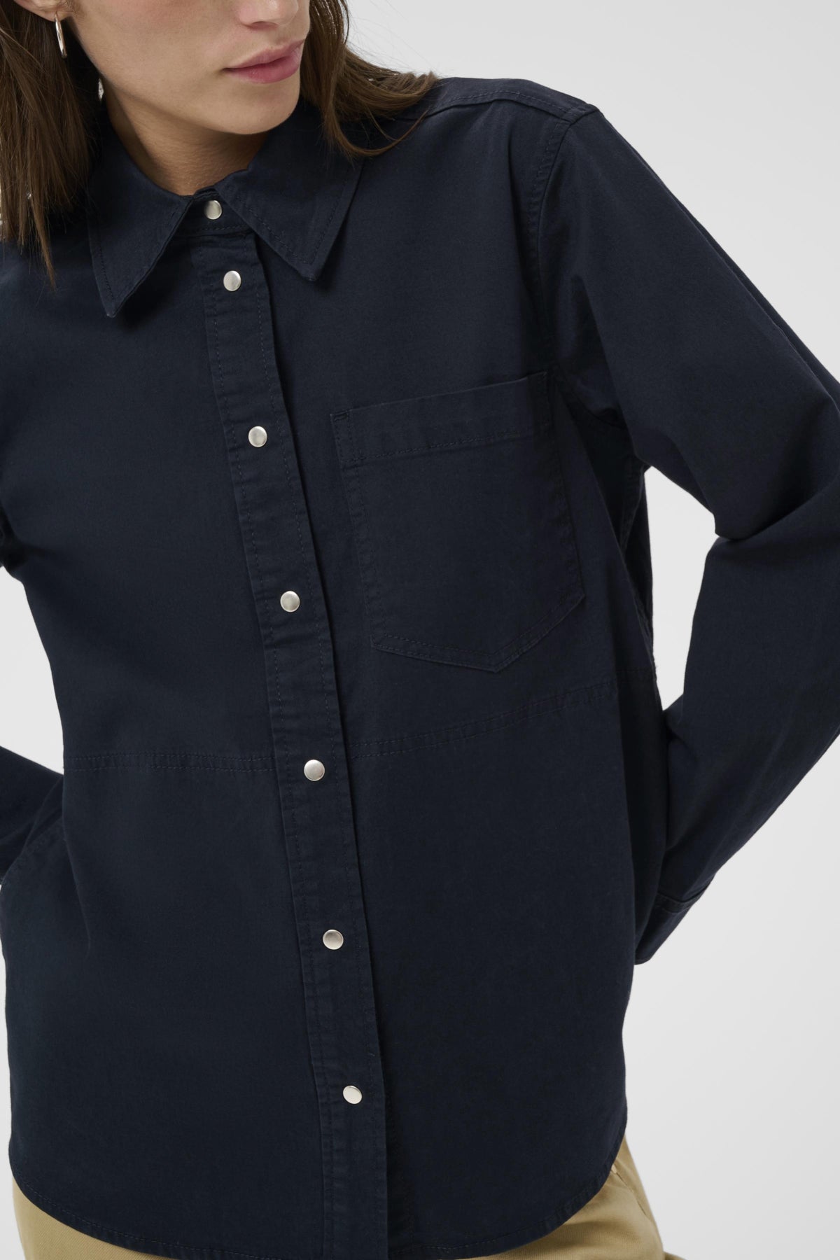 Part Two Nayla Casual Jacket – Relaxed Utility Shirt Jacket  - Available in Dark Navy or Khaki)