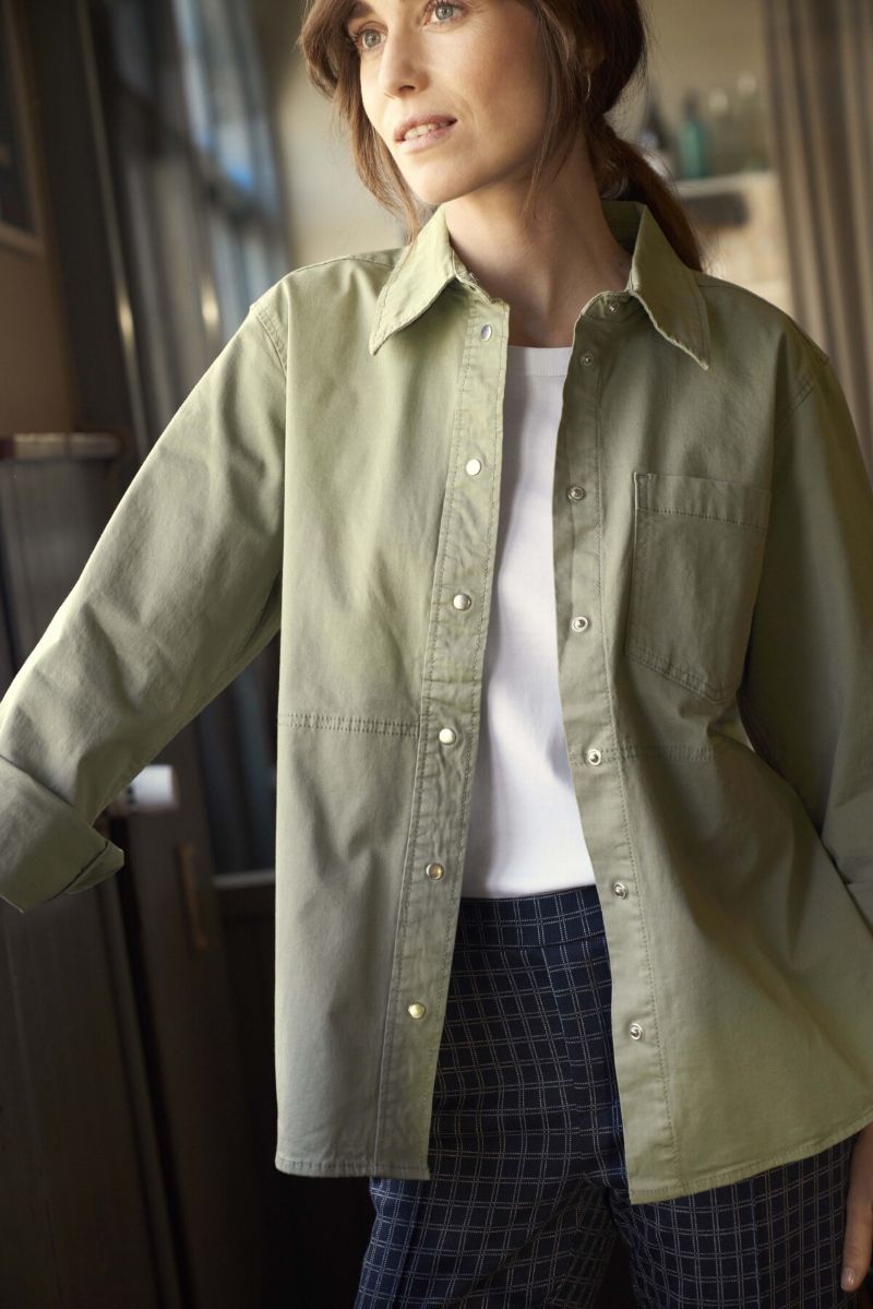 Part Two Nayla Casual Jacket – Relaxed Utility Shirt Jacket  - Available in Dark Navy or Khaki)