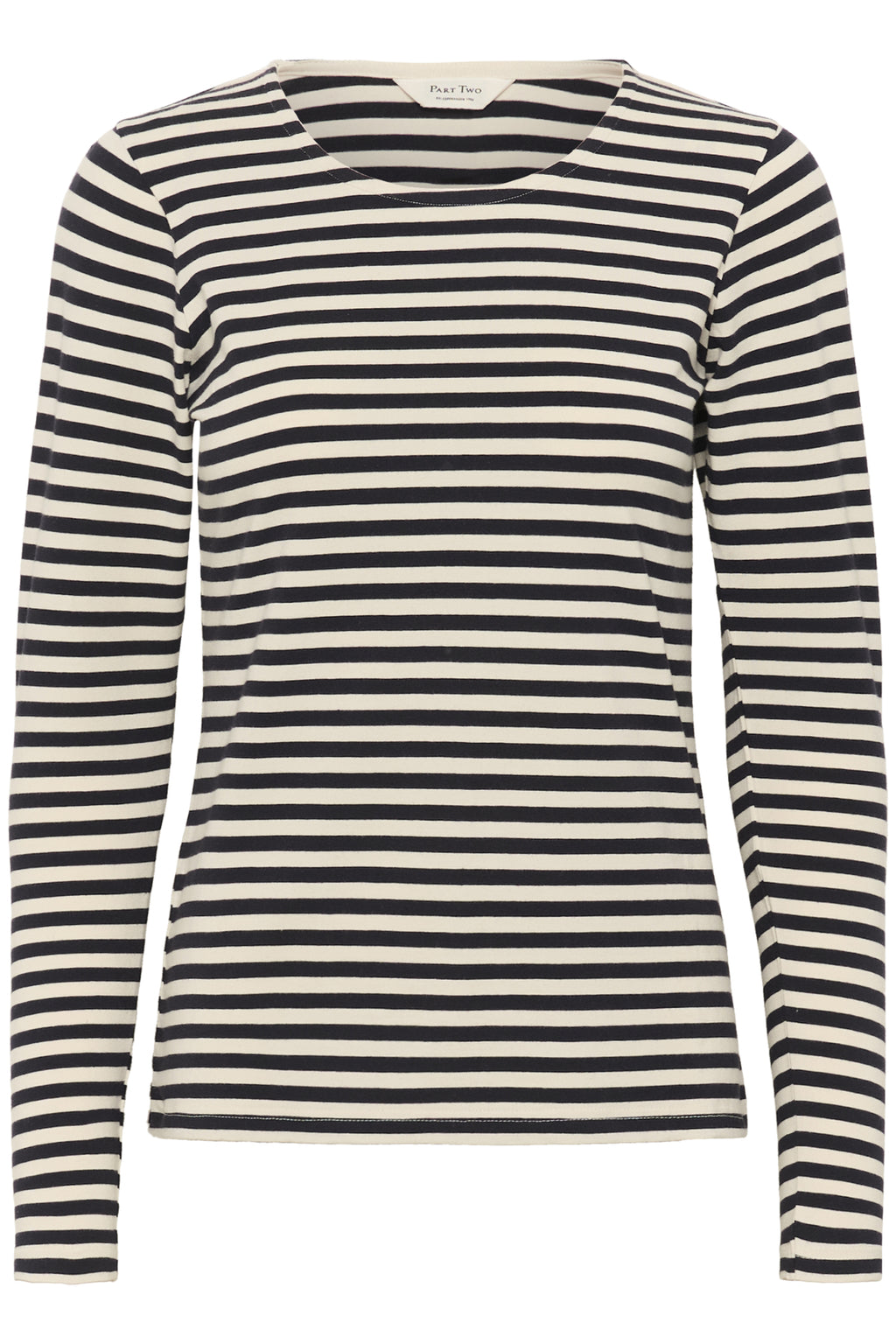 Part Two Nemajas Long Sleeve T-Shirt – Cream / Dark Blue & White Stripe