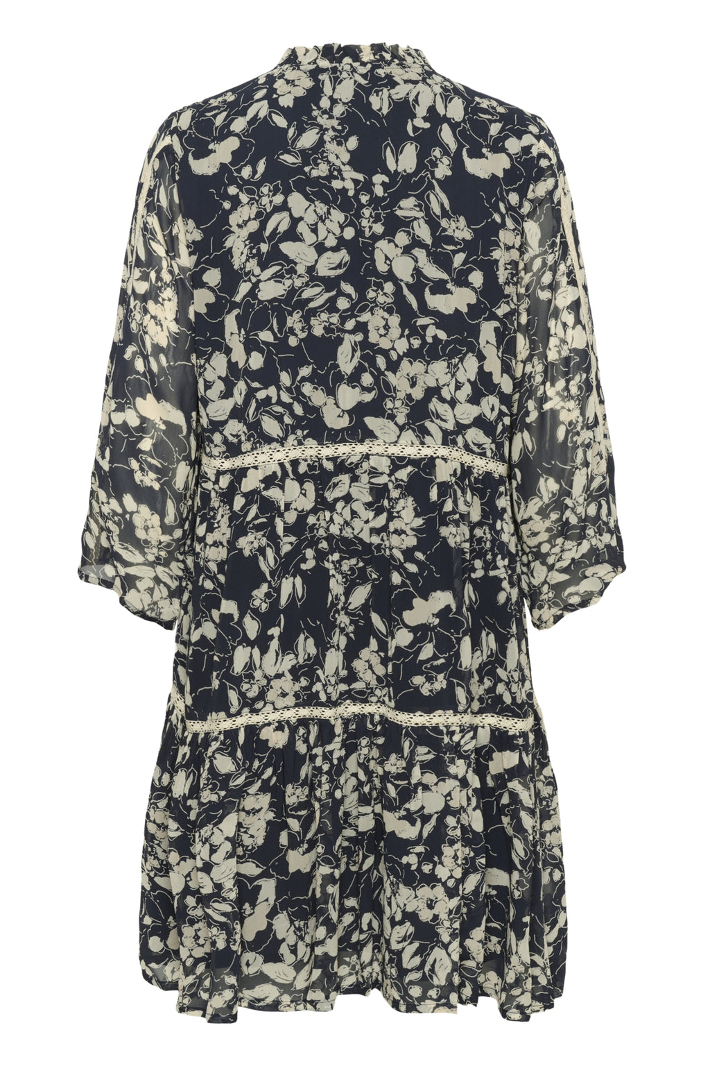 Part Two Nibi Floral Dress — Feminine Tiered Dress in Navy or Red Print