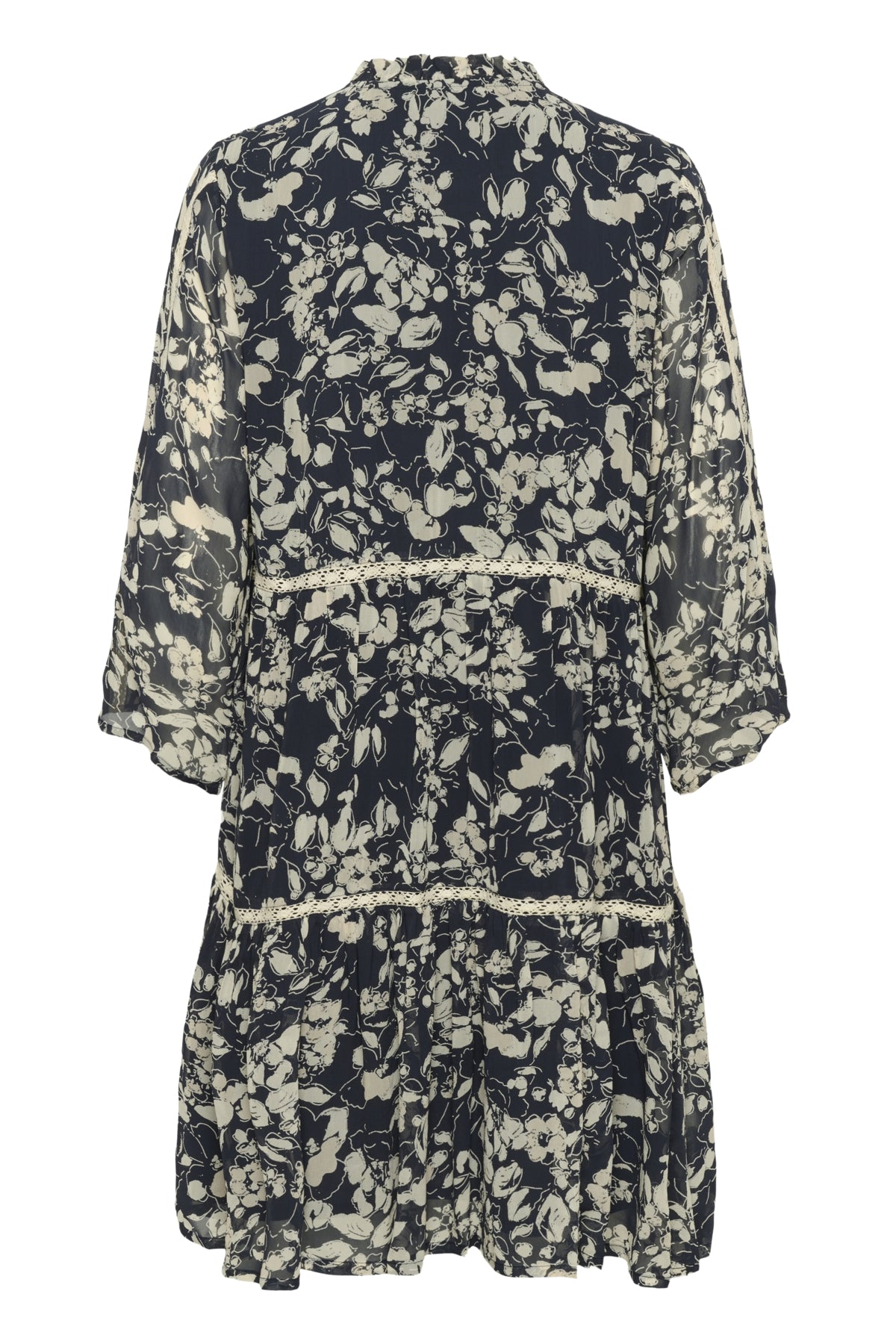 Part Two Nibi Floral Dress — Feminine Tiered Dress in Navy or Red Print