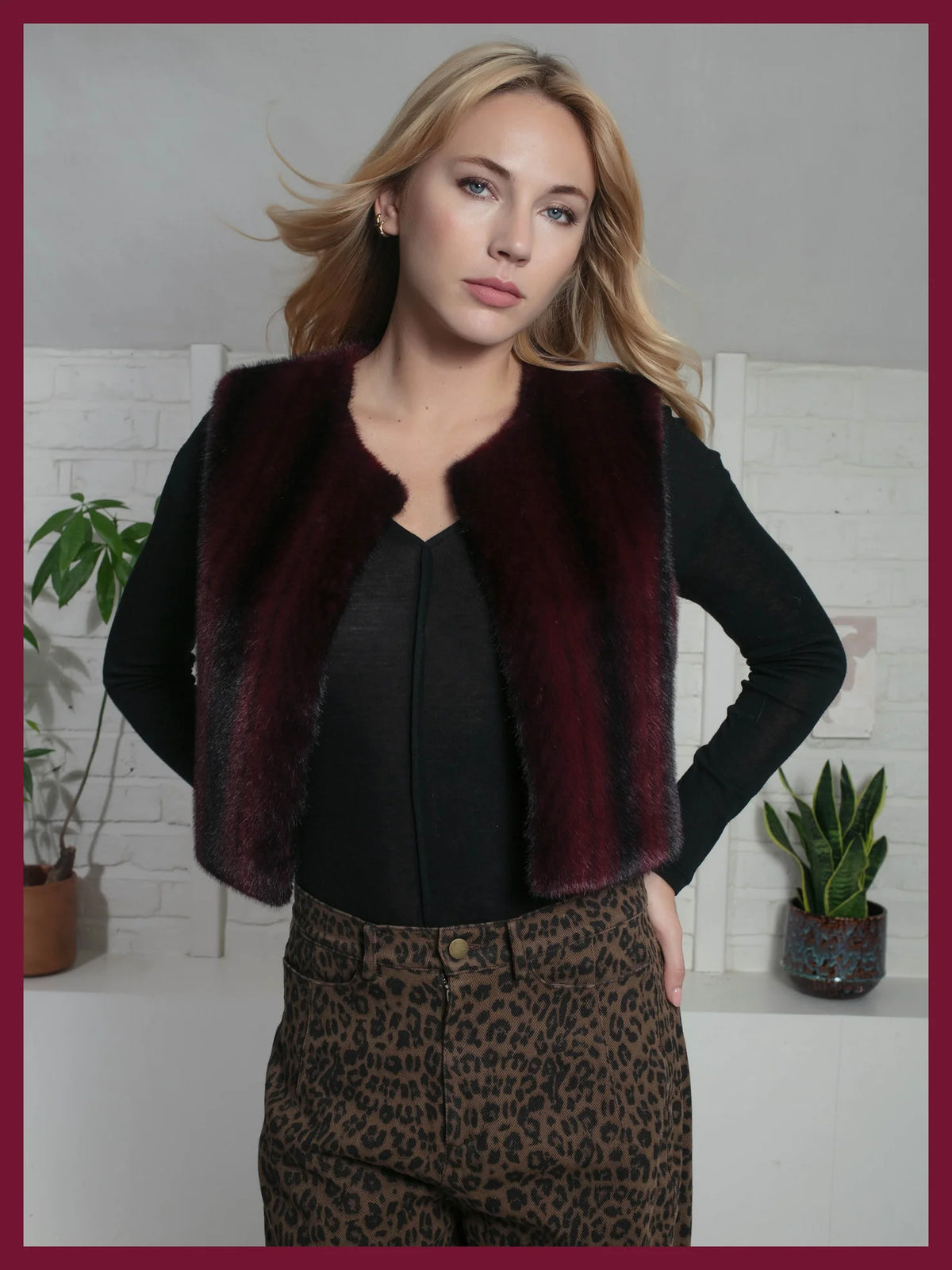 Nooki Design Nooki Edelweiss Gilet - Black, Cream, Leopard, Plum or Mink