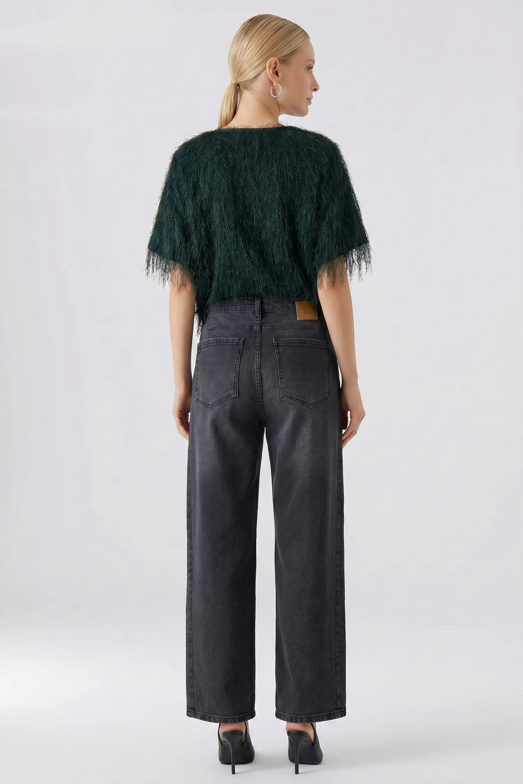 Oui 100112 Tassel Top - Dark Green