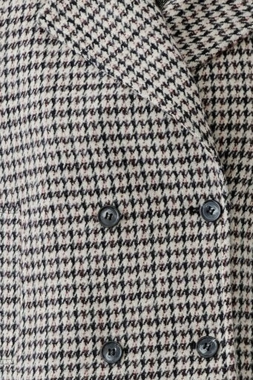 Oui 100827 Houndstooth Jacket - Grey/Black/Red