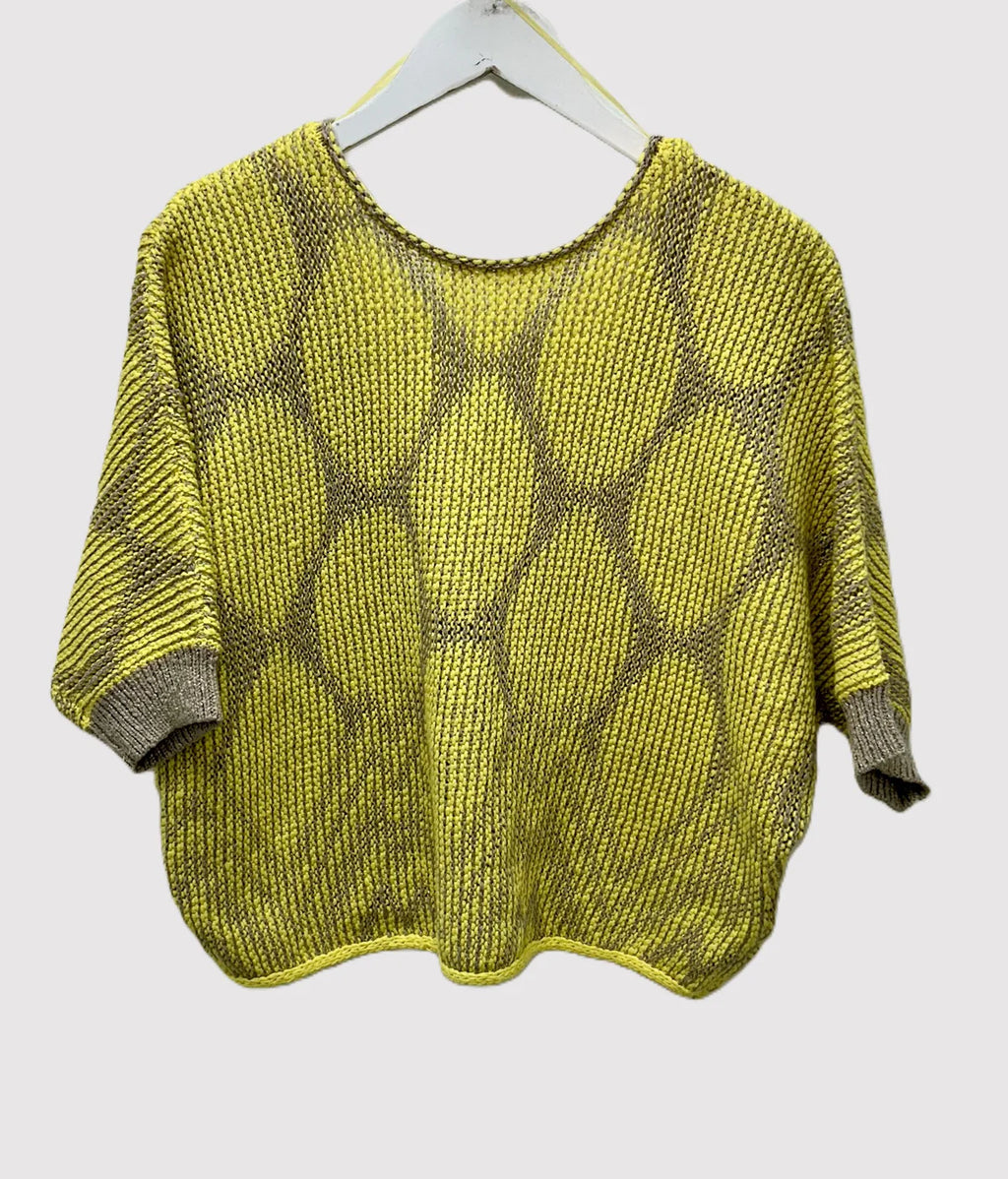 Oui 97411 Yellow/silver Cardigan