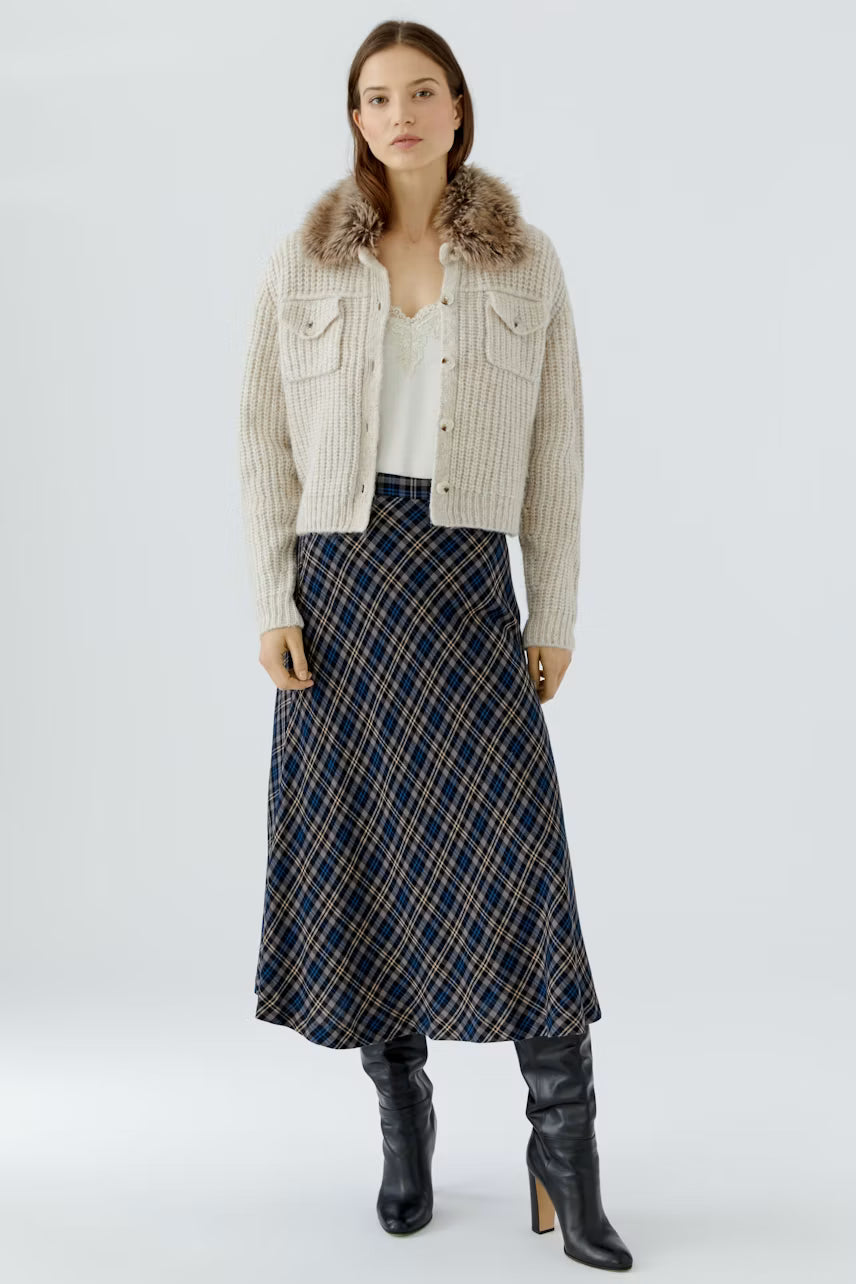 Oui 98024 Fur Collar Jacket - Cream