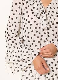 Oui 98743 Black & White Polka Dot Blouse