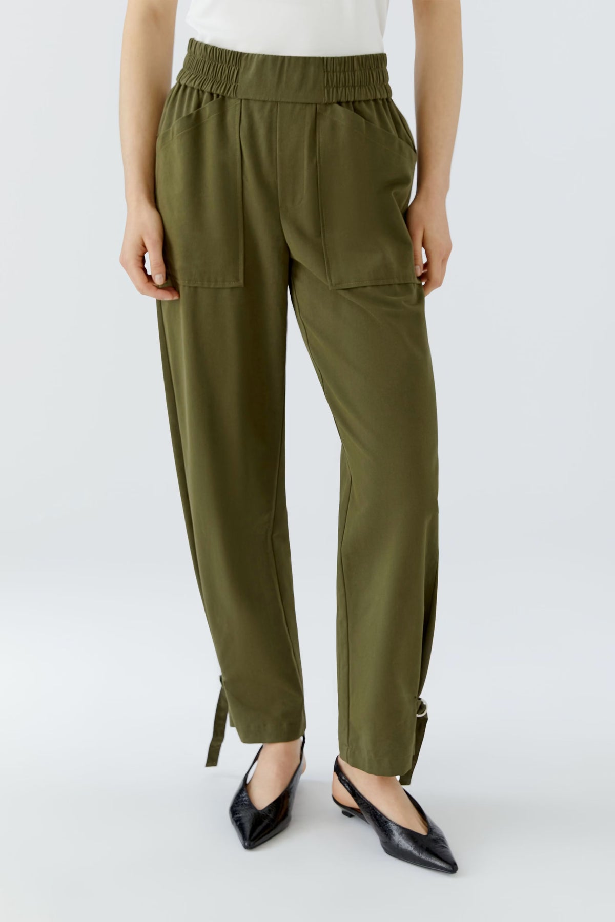 Oui 99142 Cargo Trousers - Olive Green