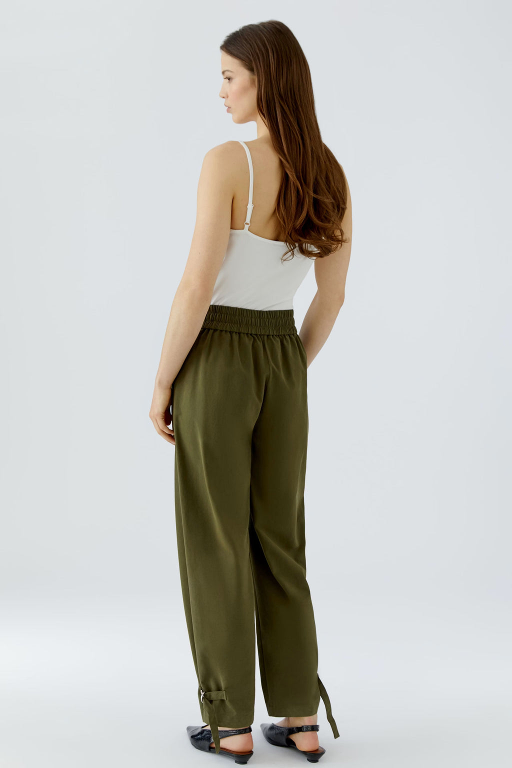 Oui 99142 Cargo Trousers - Olive Green