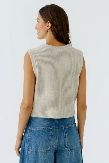 Oui 99864 Knitted Waistcoat - Cream