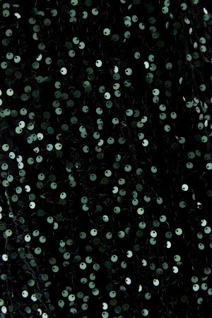 Oui 99926 Sequin Dress - Dark Green