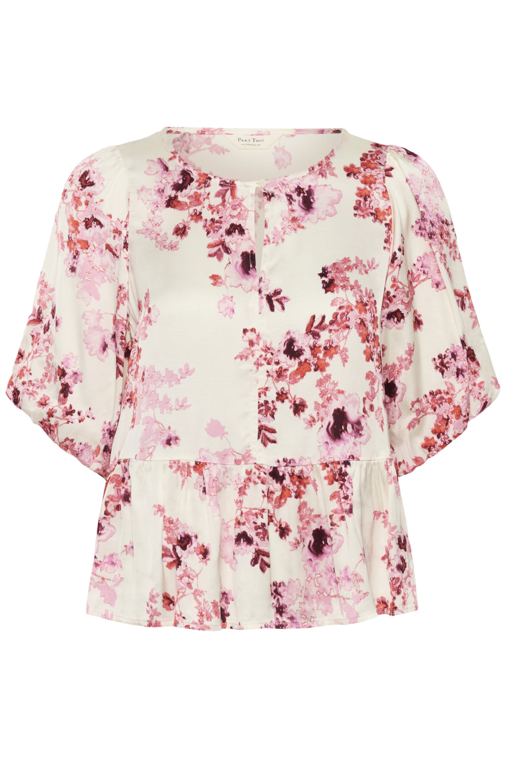 Part Two Azelia Floral Blouse – Soft Cream & Pink Print