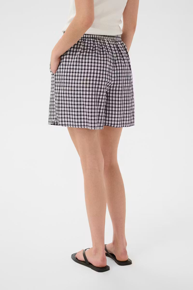 Part Two Bigi Navy Check Cotton Shorts