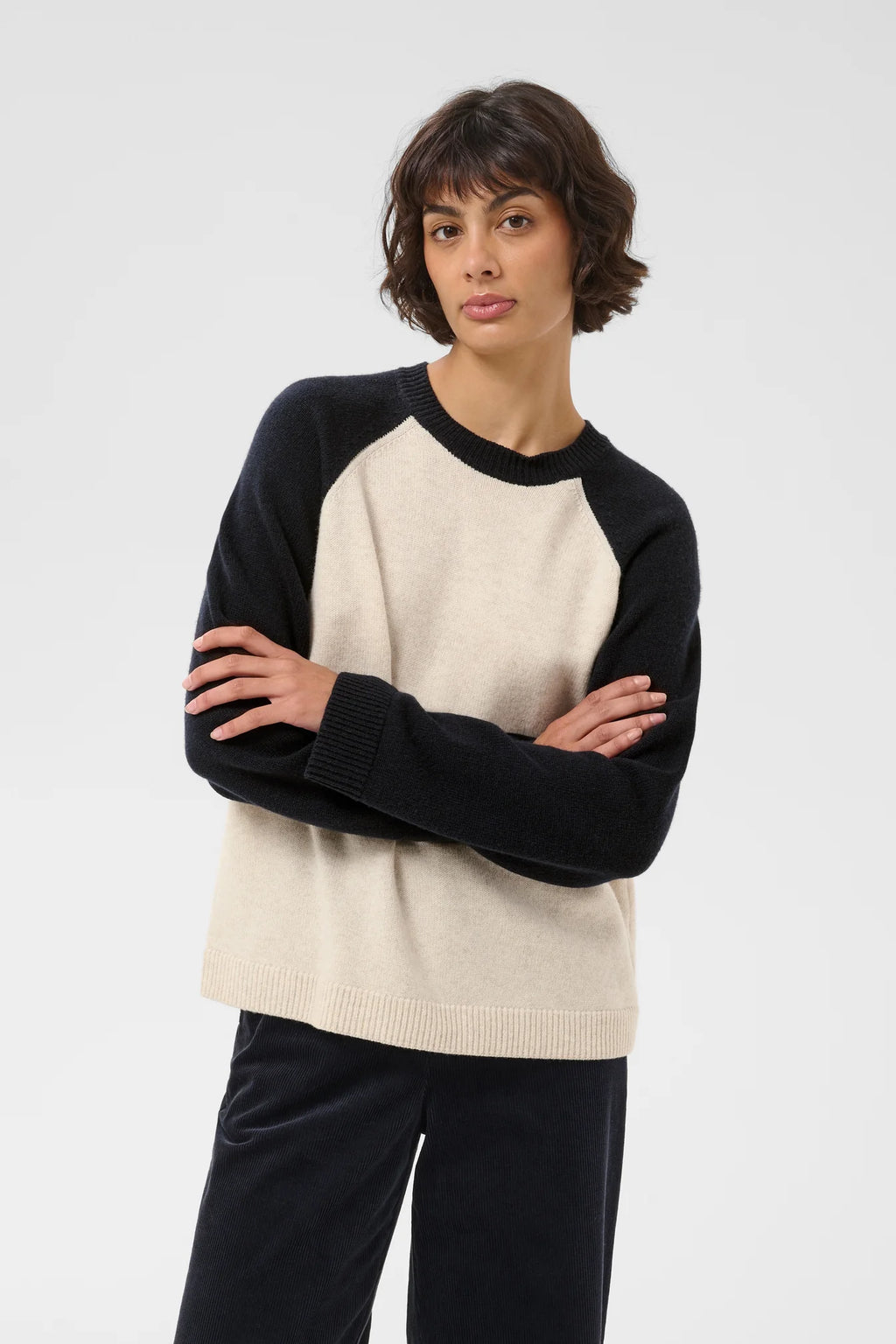 Part Two Cleo Jumper - Navy/Cream