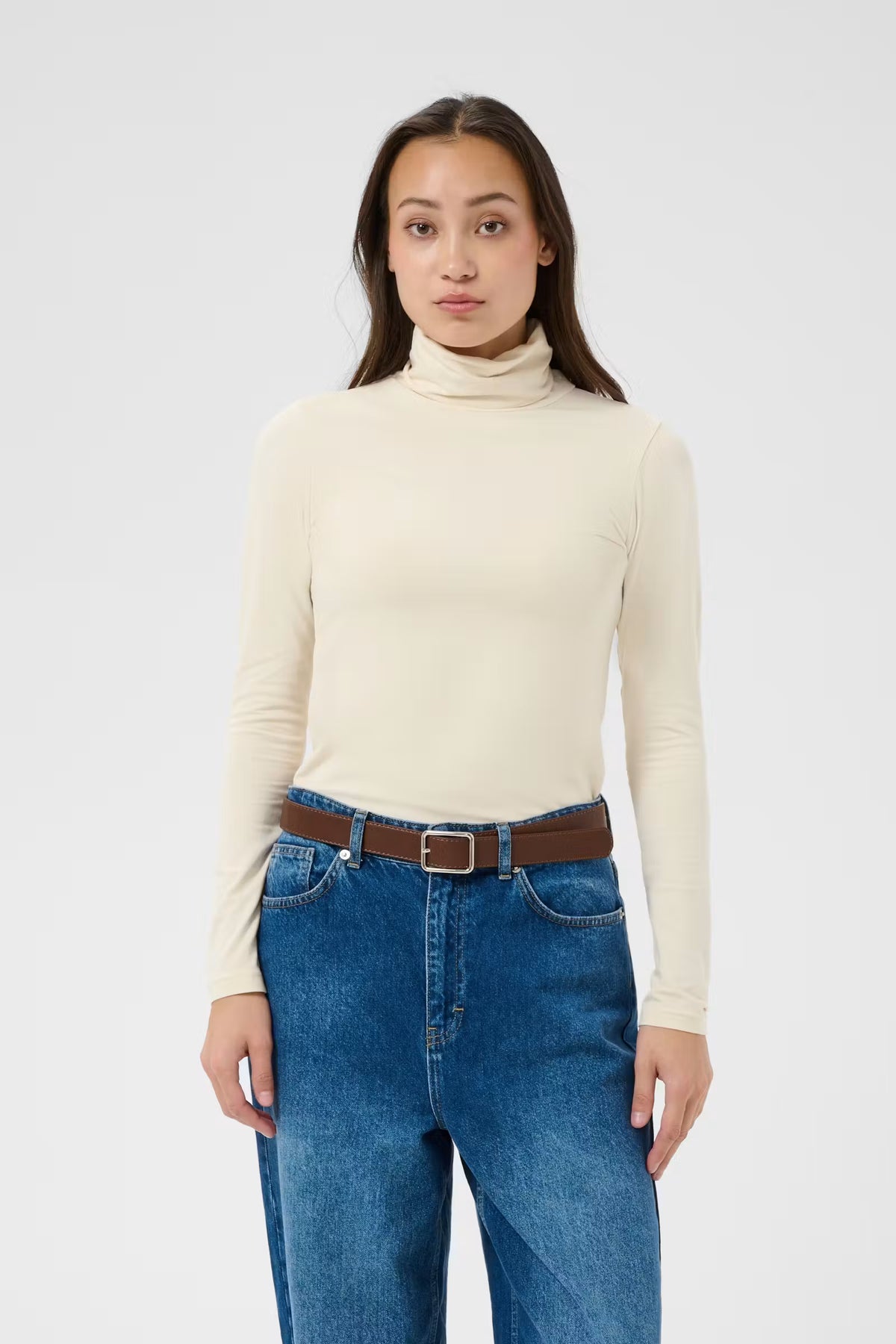 Part Two Efinas Roll Neck T.Shirt - Cream