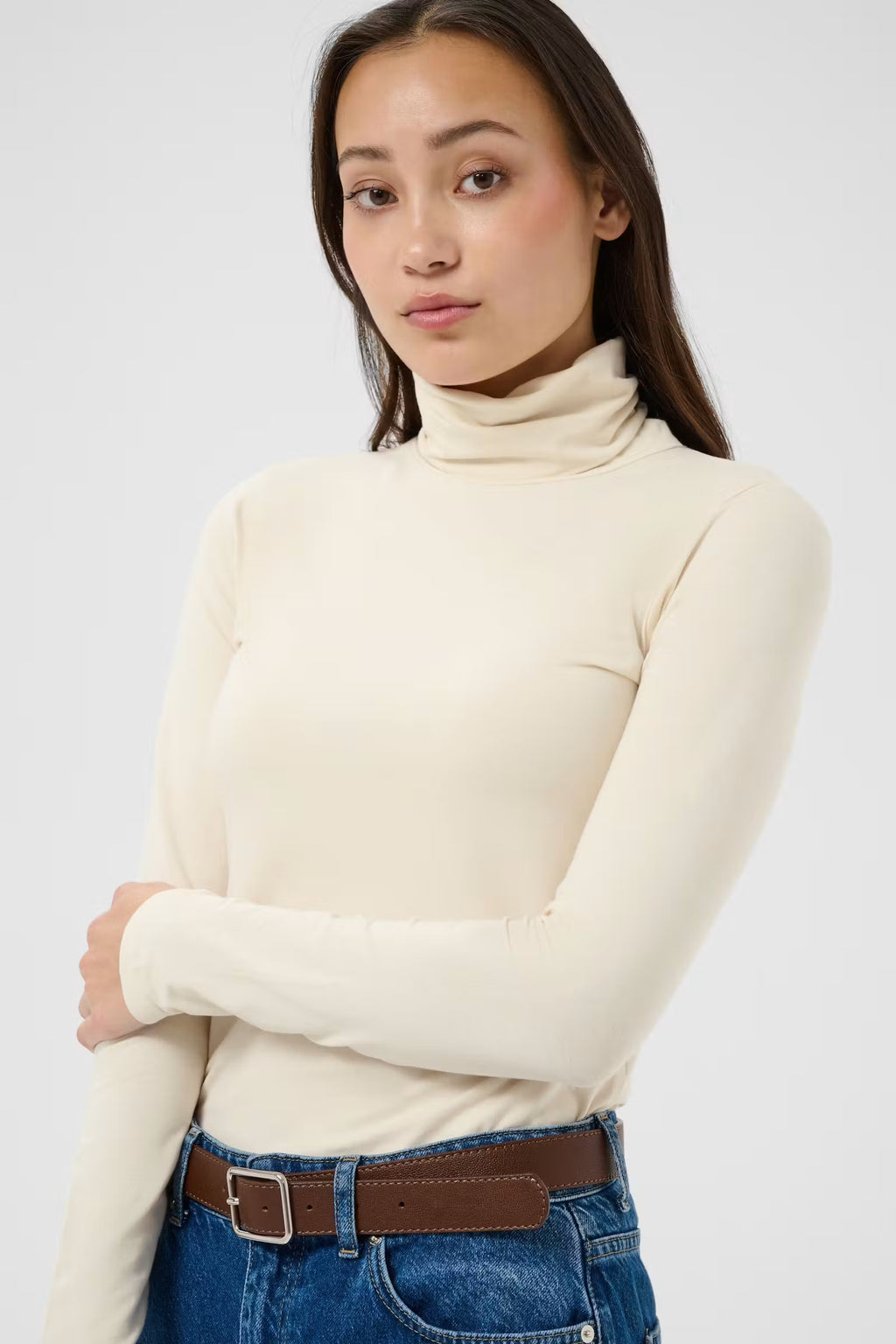 Part Two Efinas Roll Neck T.Shirt - Cream