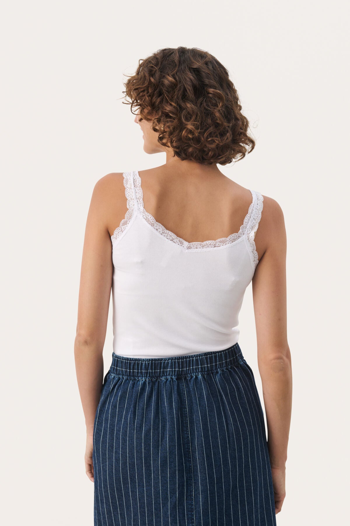 Part Two Jelona  Lace Trim Camisole - Cream (Also Available in White)
