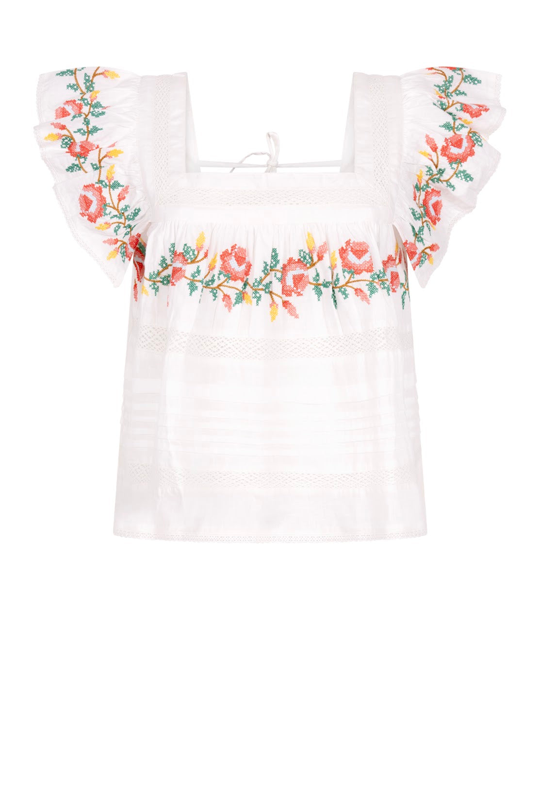 Place Du Soleil S26324 White Smock Top