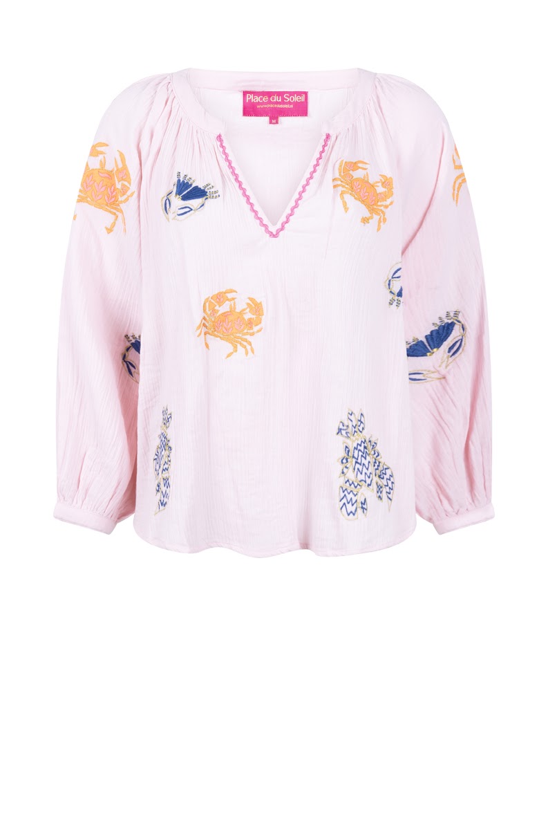 Place Du Soleil S26451 Pink Top with Orange Crabs