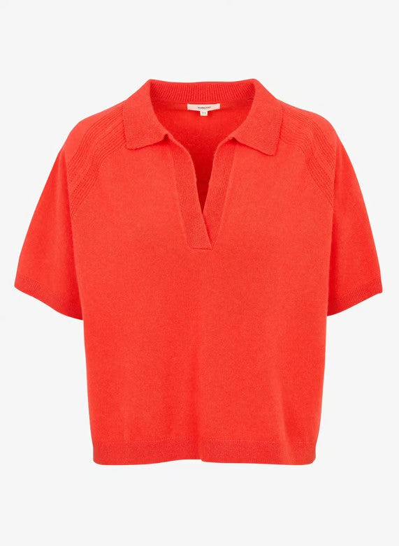 Suncoo Privaro Fine Knit Polo Jumper - Orange or White