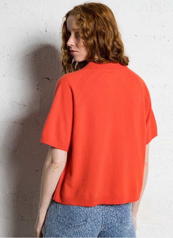 Suncoo Privaro Fine Knit Polo Jumper - Orange or White