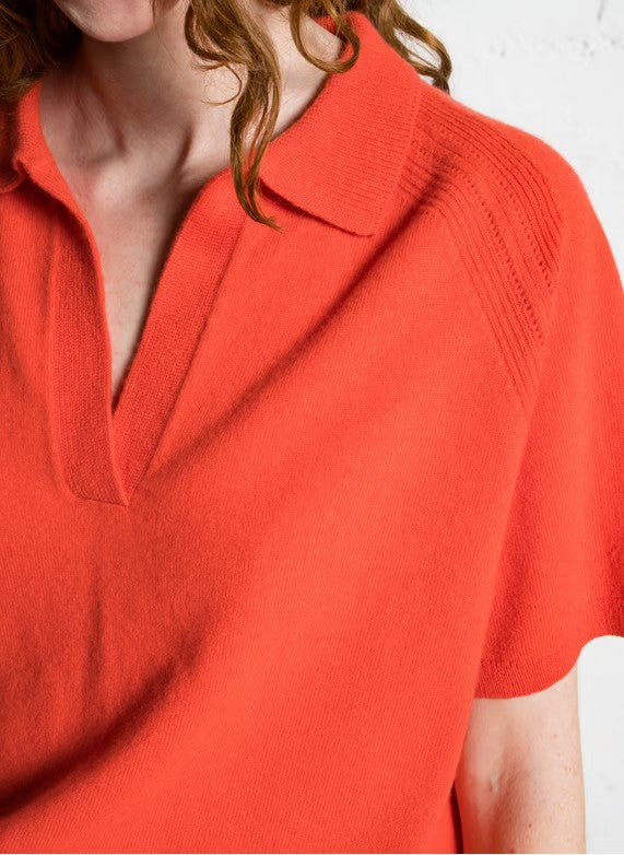 Suncoo Privaro Fine Knit Polo Jumper - Orange or White