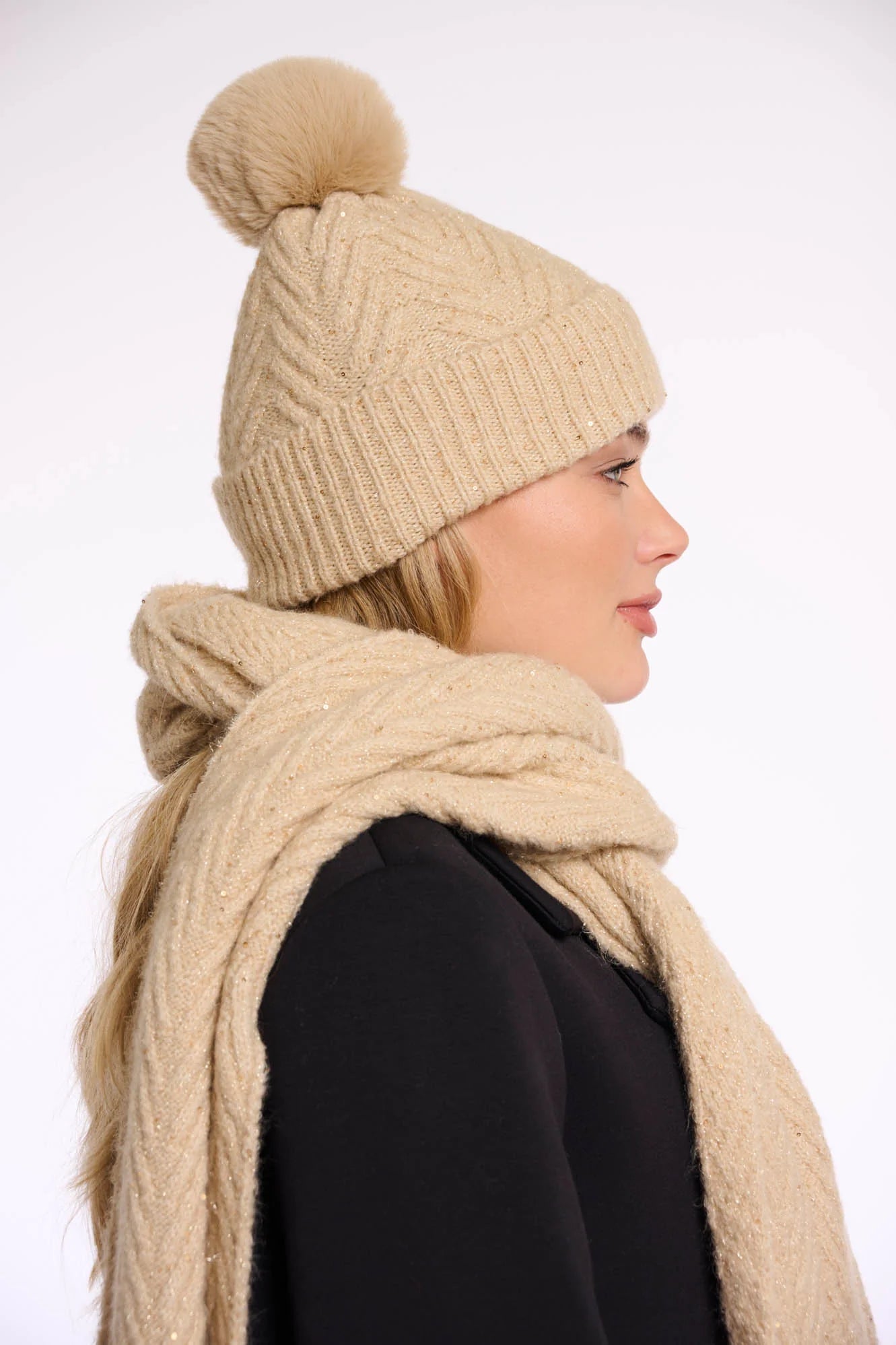 Rino & Pelle Multicoloured Knitted Beanie with pom-pom