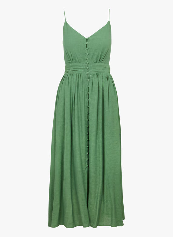 Suncoo Crest Green Midi Dress