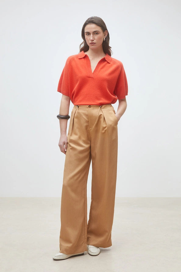 Suncoo Privaro Fine Knit Polo Jumper - Orange or White