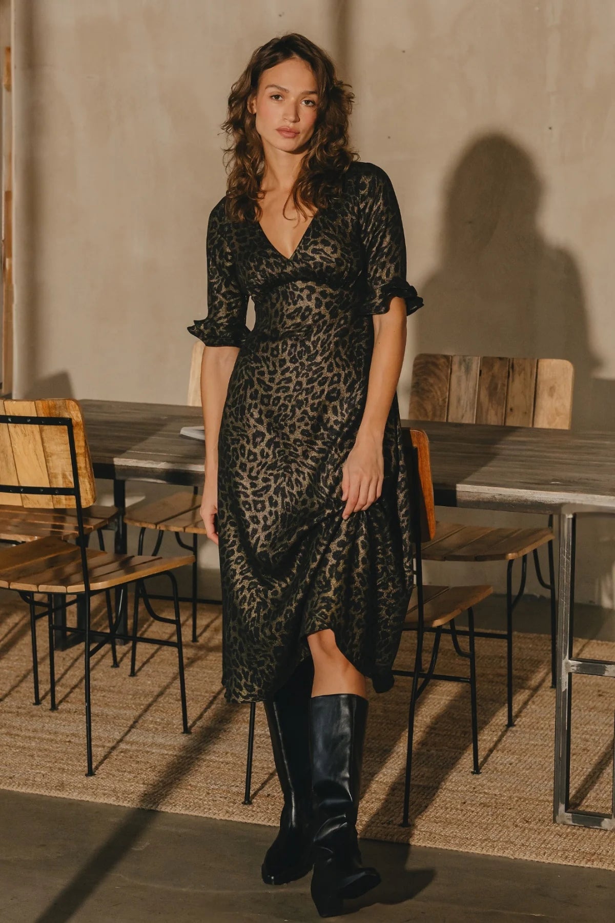 Traffic People  Mia Dress - Black/Gold