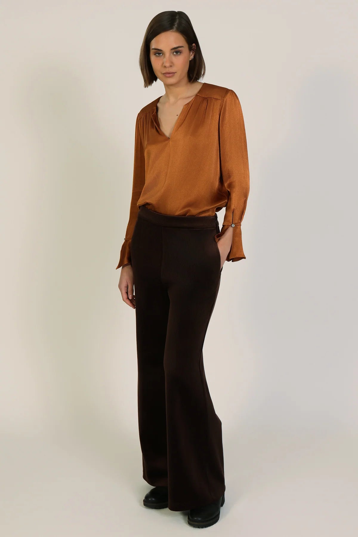 Traffic People The Dandy Blouse - Rust Brown – Catwalk