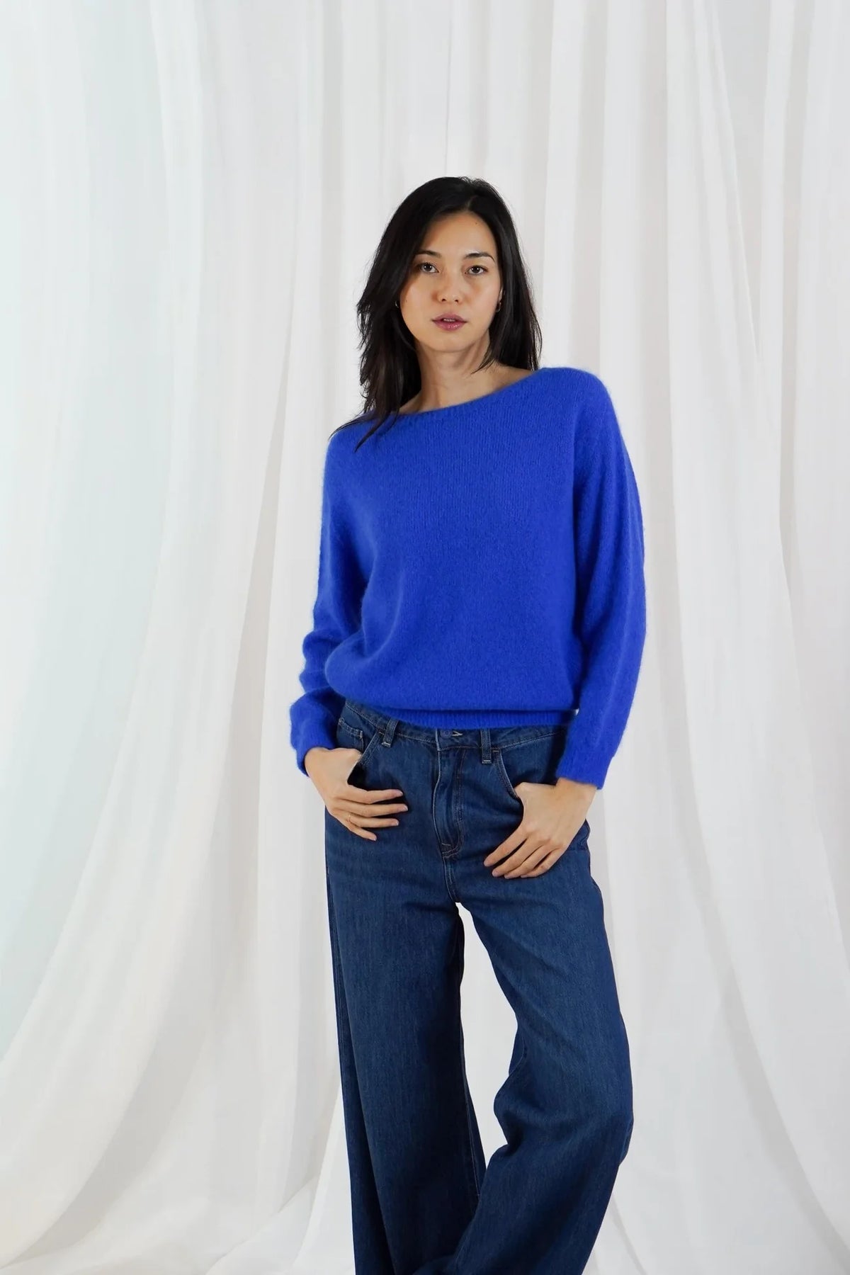 TWNS  Sanibel Long Sleeve boat-neck jumper - Orange, Blue or Green