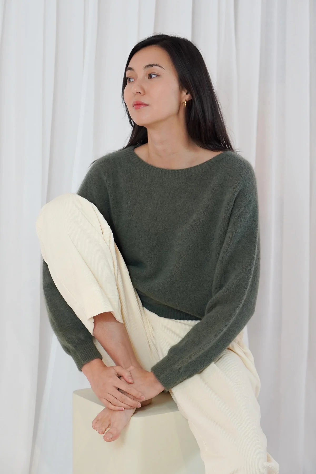 TWNS  Sanibel Long Sleeve boat-neck jumper - Orange, Blue or Green