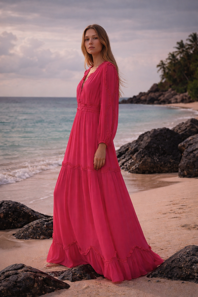 BRDR Valentina Red Maxi Dress
