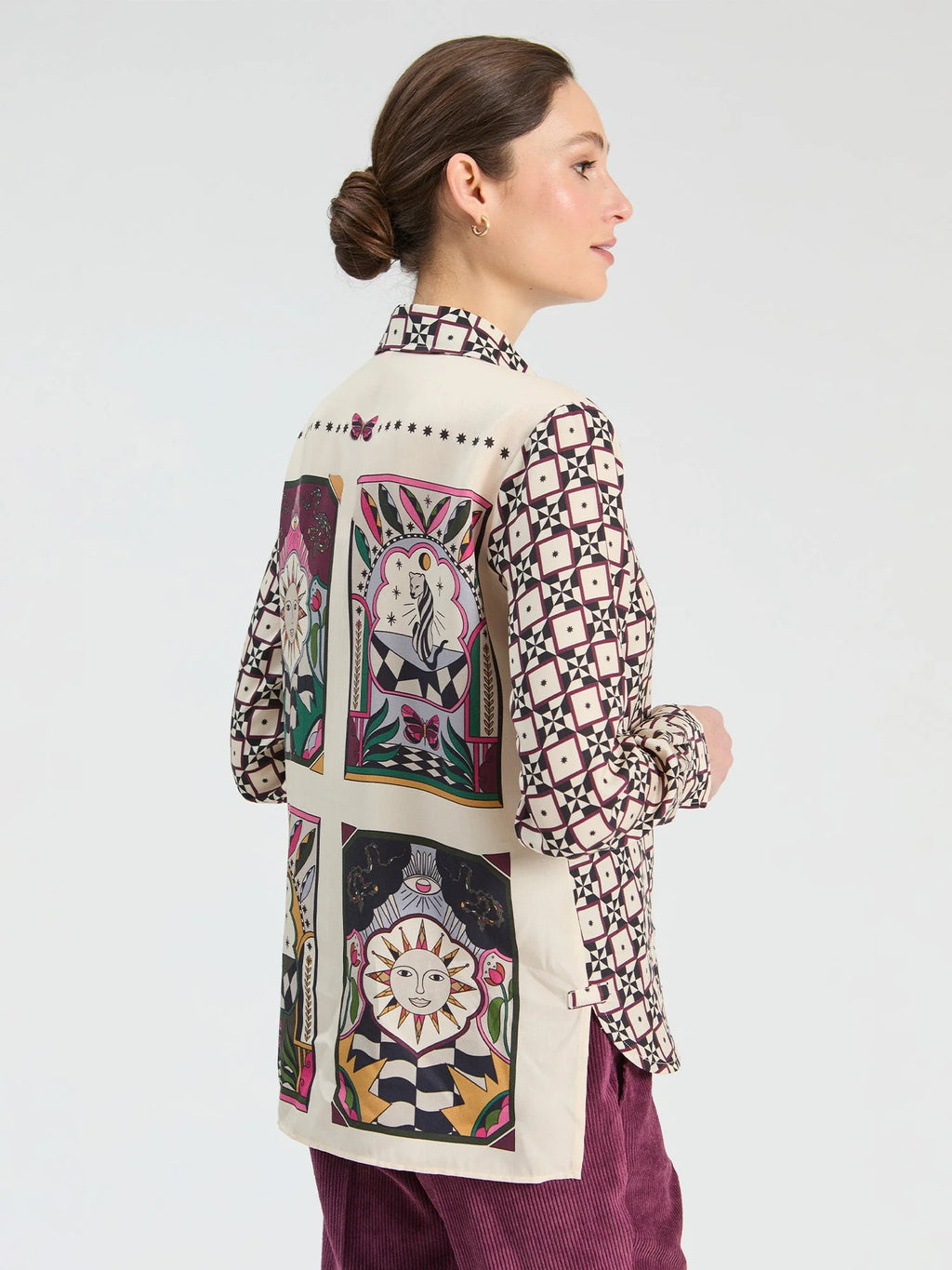 Vilagallo Isa Geo Print Shirt - Multi colour