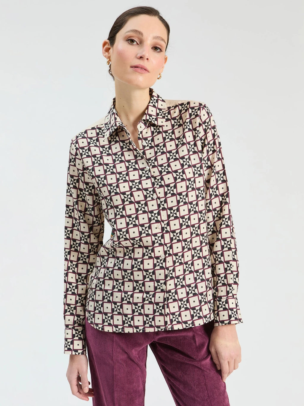 Vilagallo Isa Geo Print Shirt - Multi colour