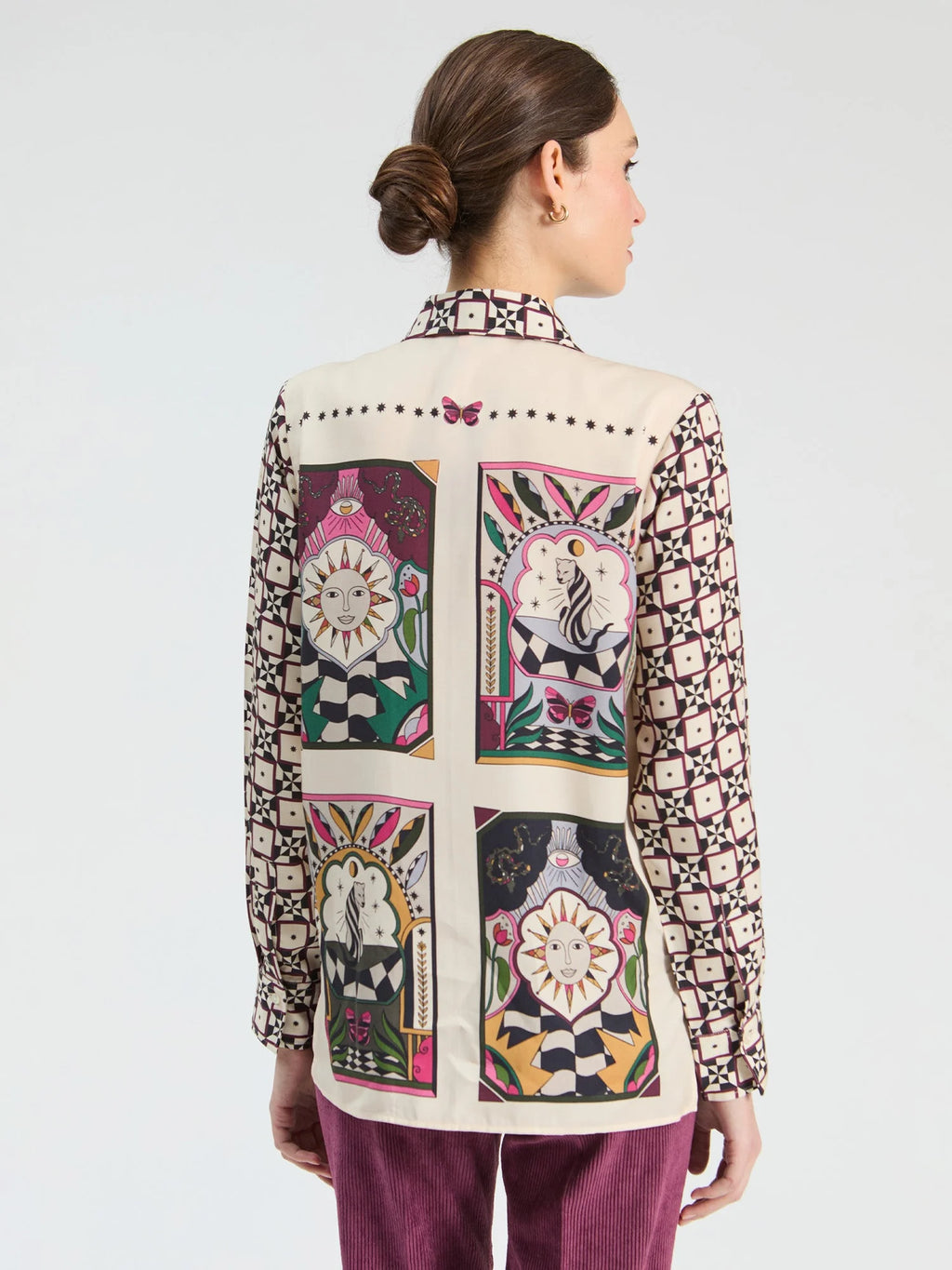 Vilagallo Isa Geo Print Shirt - Multi colour