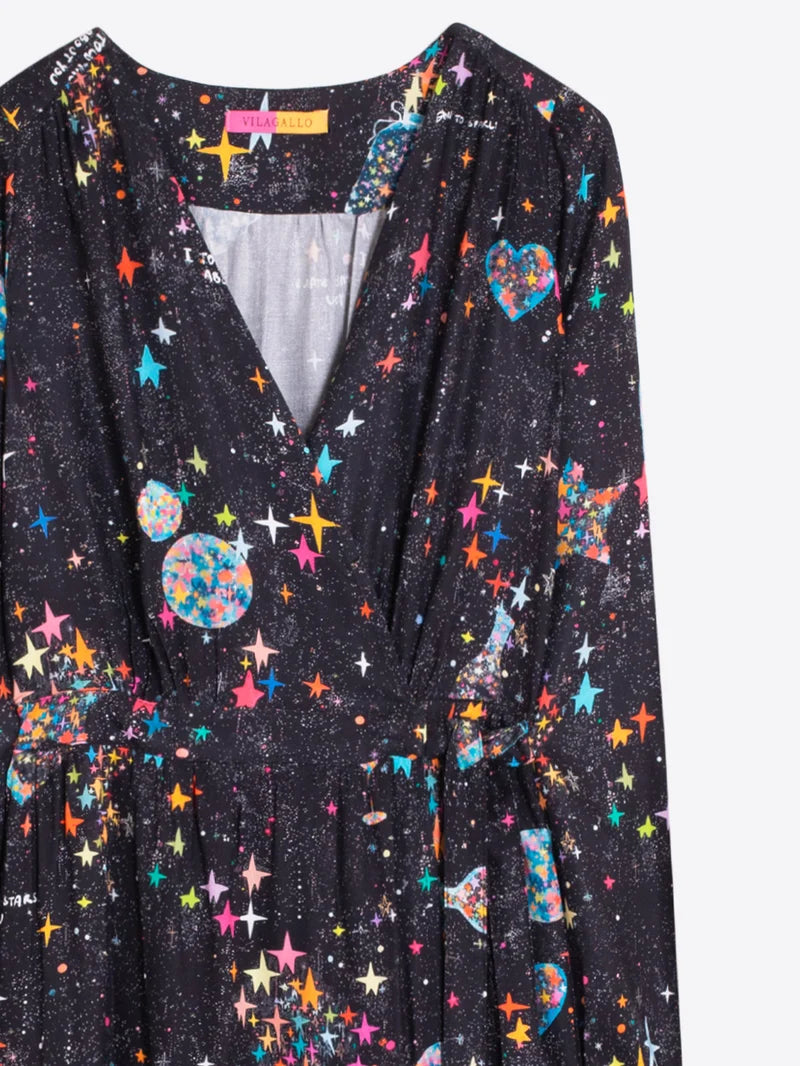 Vilagallo Veronica Dress 34075 - Black /Multi