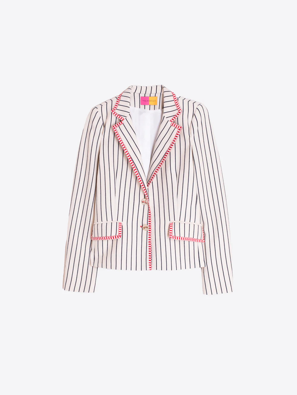 Vilagallo Navy Striped Blazer with Red Trim