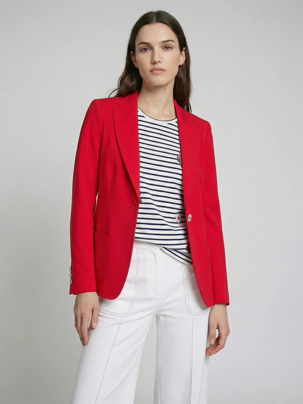 Vilagallo Red Blazer with Illustrated Lining