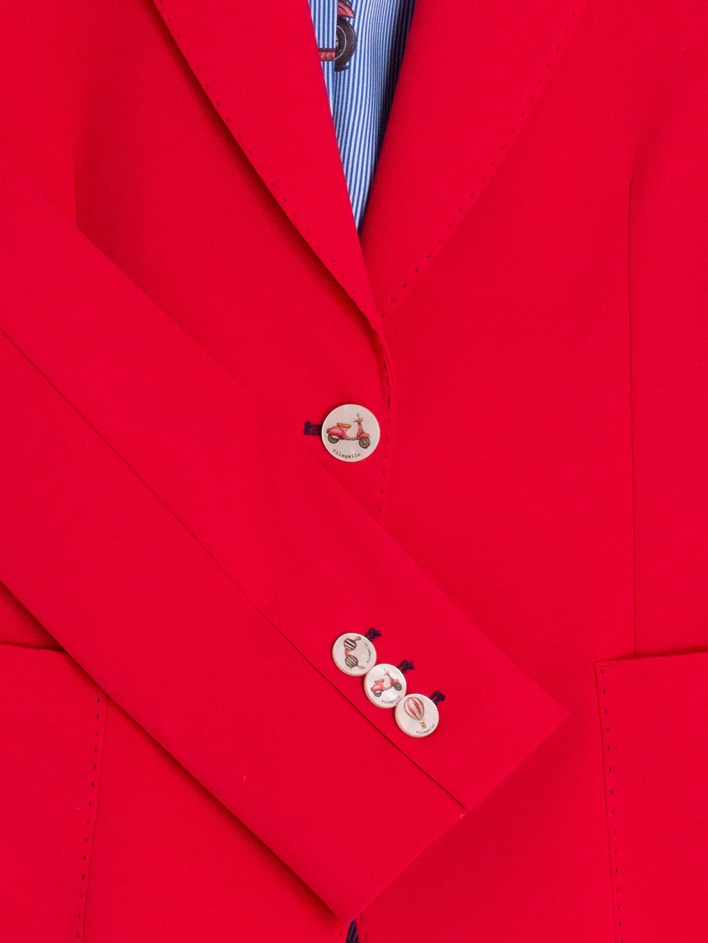 Vilagallo Red Blazer with Illustrated Lining